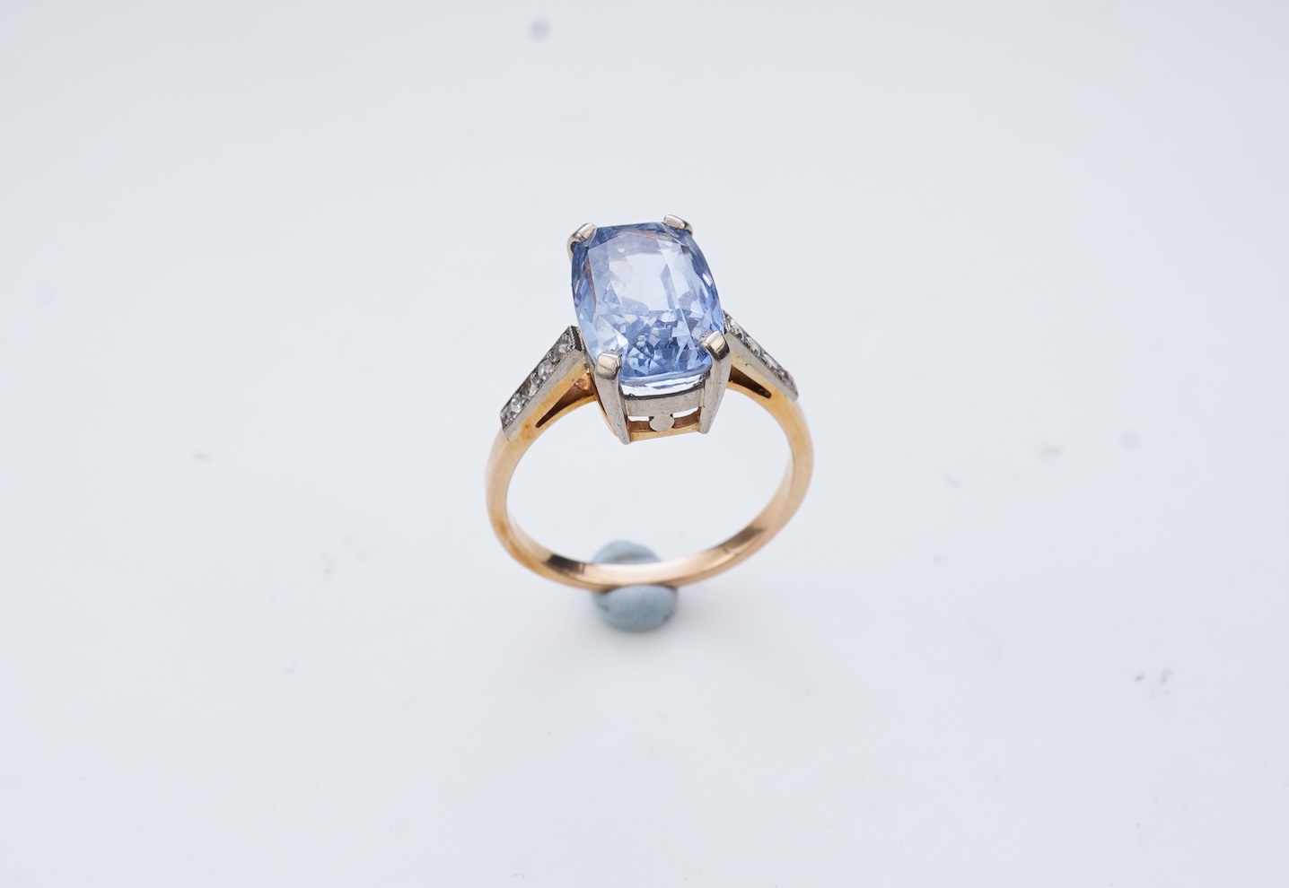A sapphire and diamond ring, France, first half 20th century